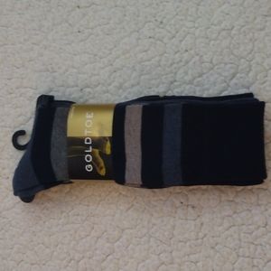 NWT Gold Toe Cotton Blend Mid Calf Dress Socks (3 Pairs - 1 Price)